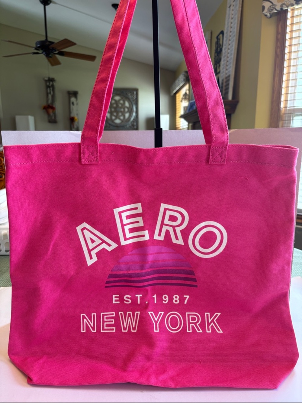 Aero New York Pink Canvas Tote Bag NWOT